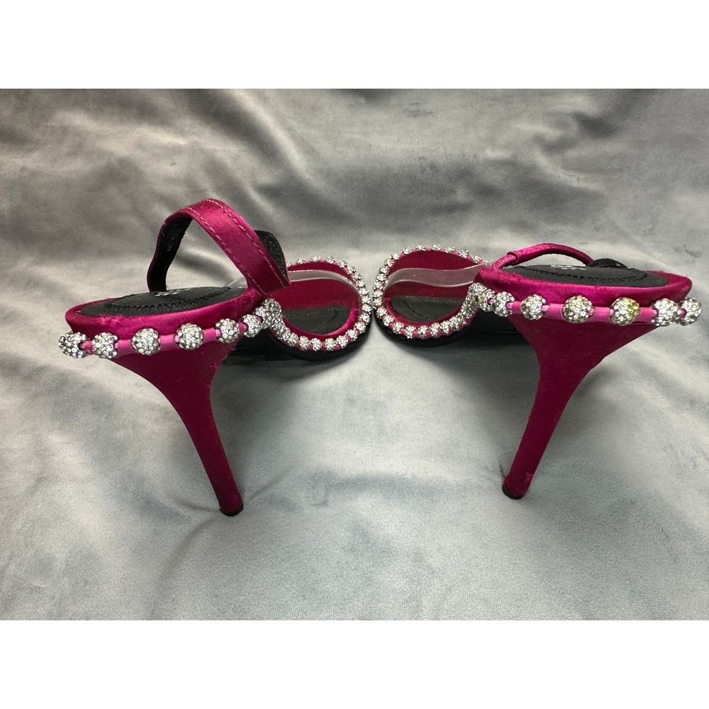 Alexander Wang Nova PVC Slingback Heels Fuchsia Satin Crystal Trim EU 36 - Picture 11 of 16